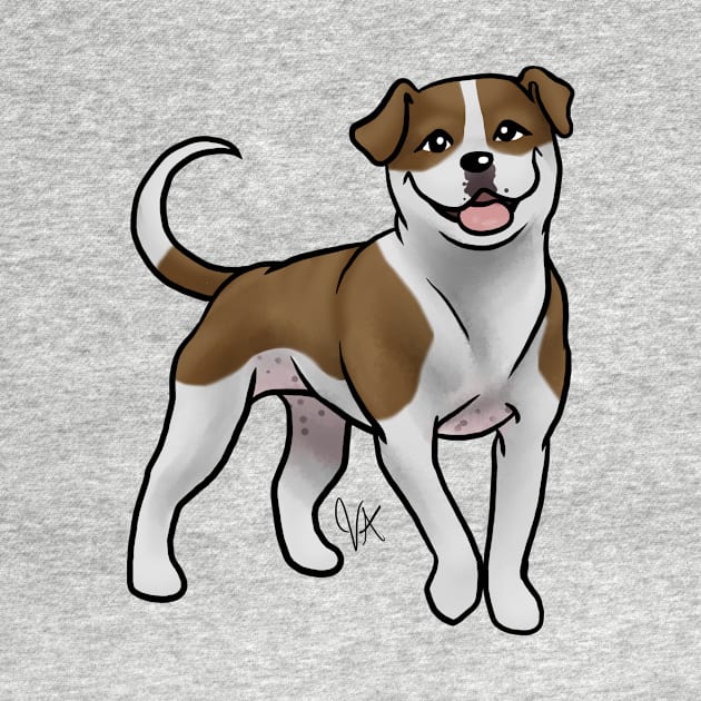 American Bulldog - Brown and White by Jen's Dogs Custom Gifts and Designs